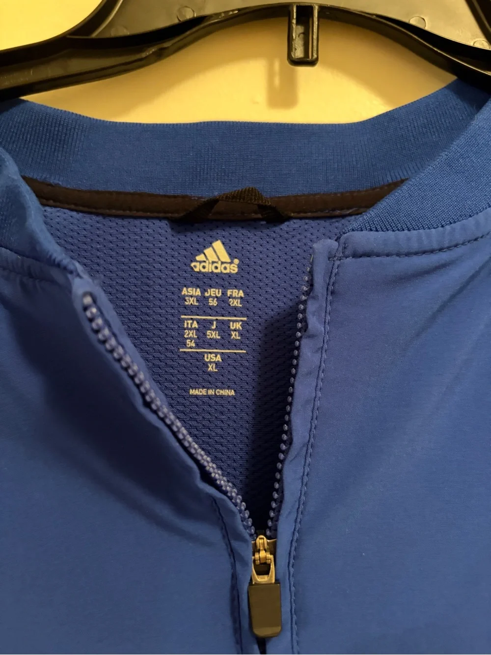 adidas Men's Bright Blue Short Sleeve Half-Zip Performance Windbreaker